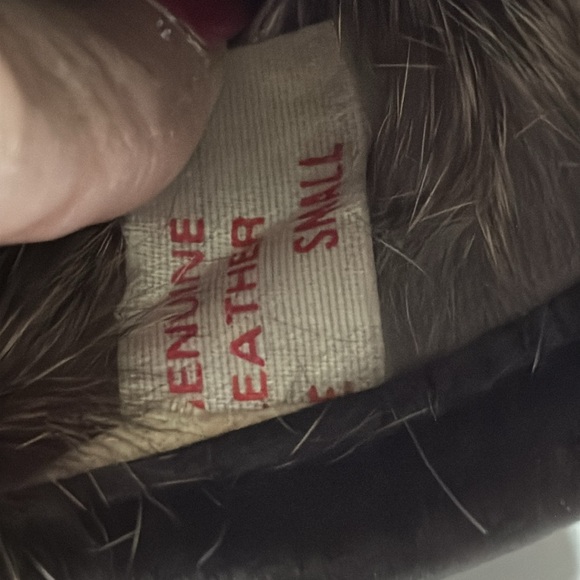 Women's deerskin leather Fur lined gloves DARK BROWN Excellent Condition Sz Sm - Picture 4 of 5